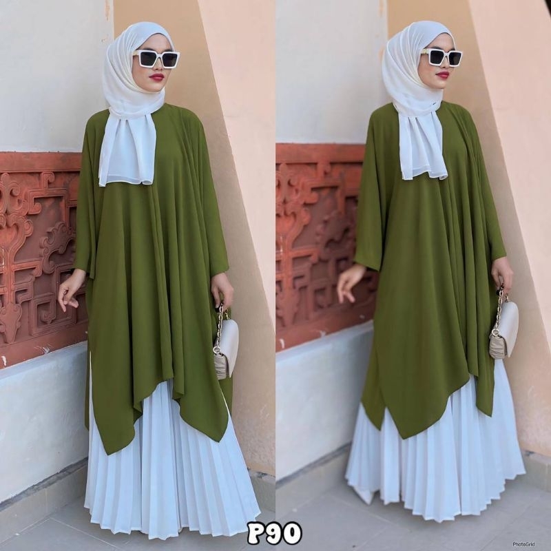 HOT BLOUSE TUNIC LABUH PLAIN IRONLESS MATERIAL CEY CREPE