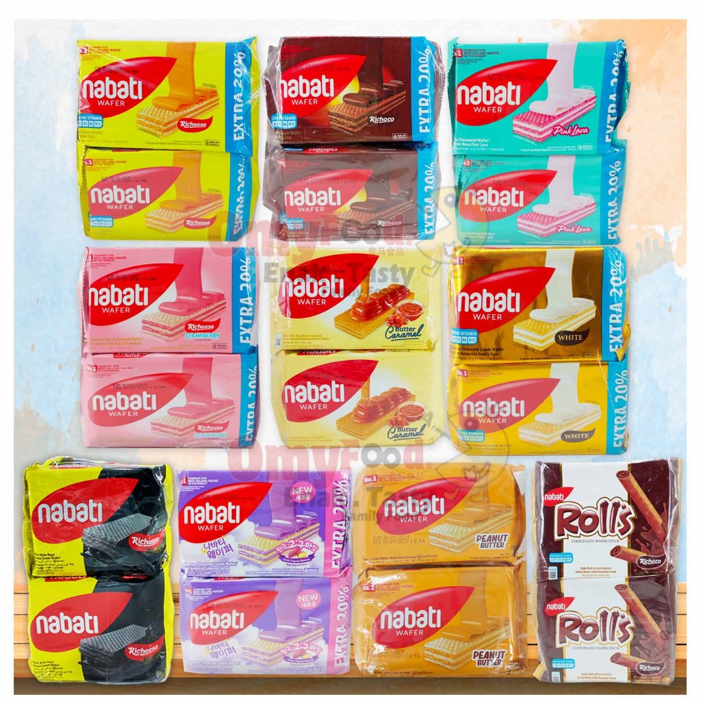 Nabati Wafer[Richeese Cheese/Richoco Chocolate/Vanilla Milk/Pink Lava/Peanut Butter/Strawberry/