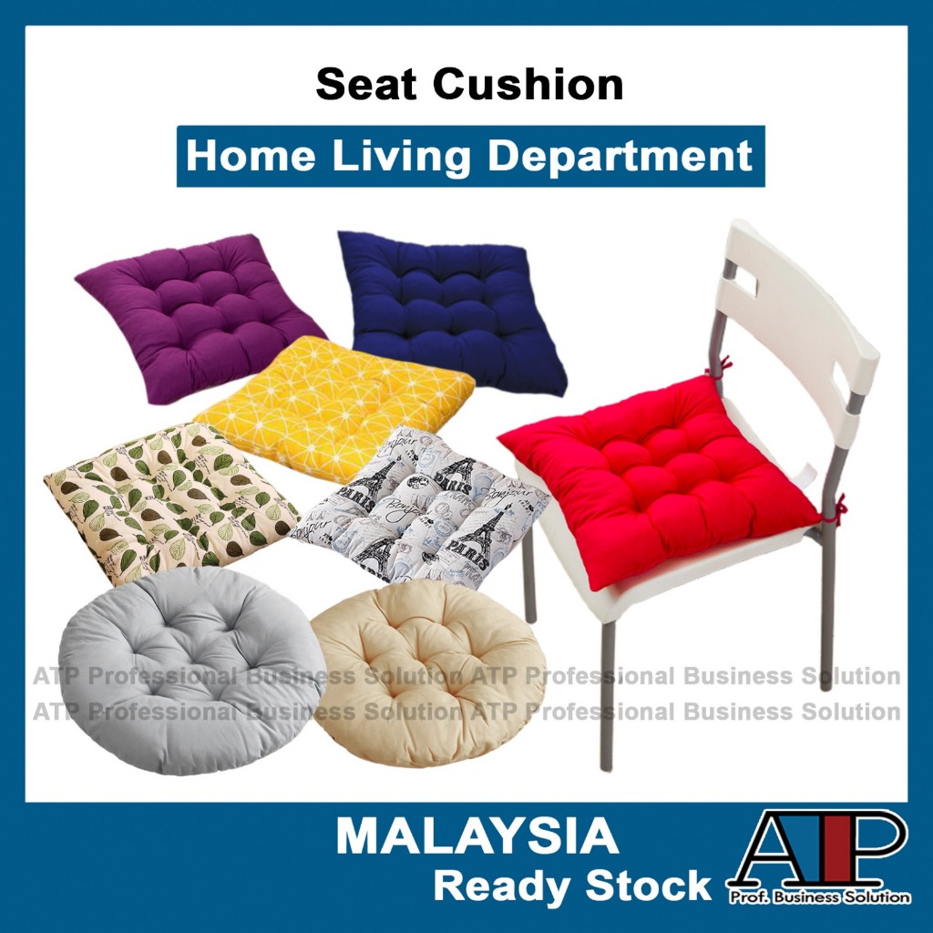 Bedroom 40x40cm Soft Home Office Sofa Chair Pad Square Comfortable Cotton Seat Cushion Buttocks Kusyen Alas Kerusi 防滑座垫