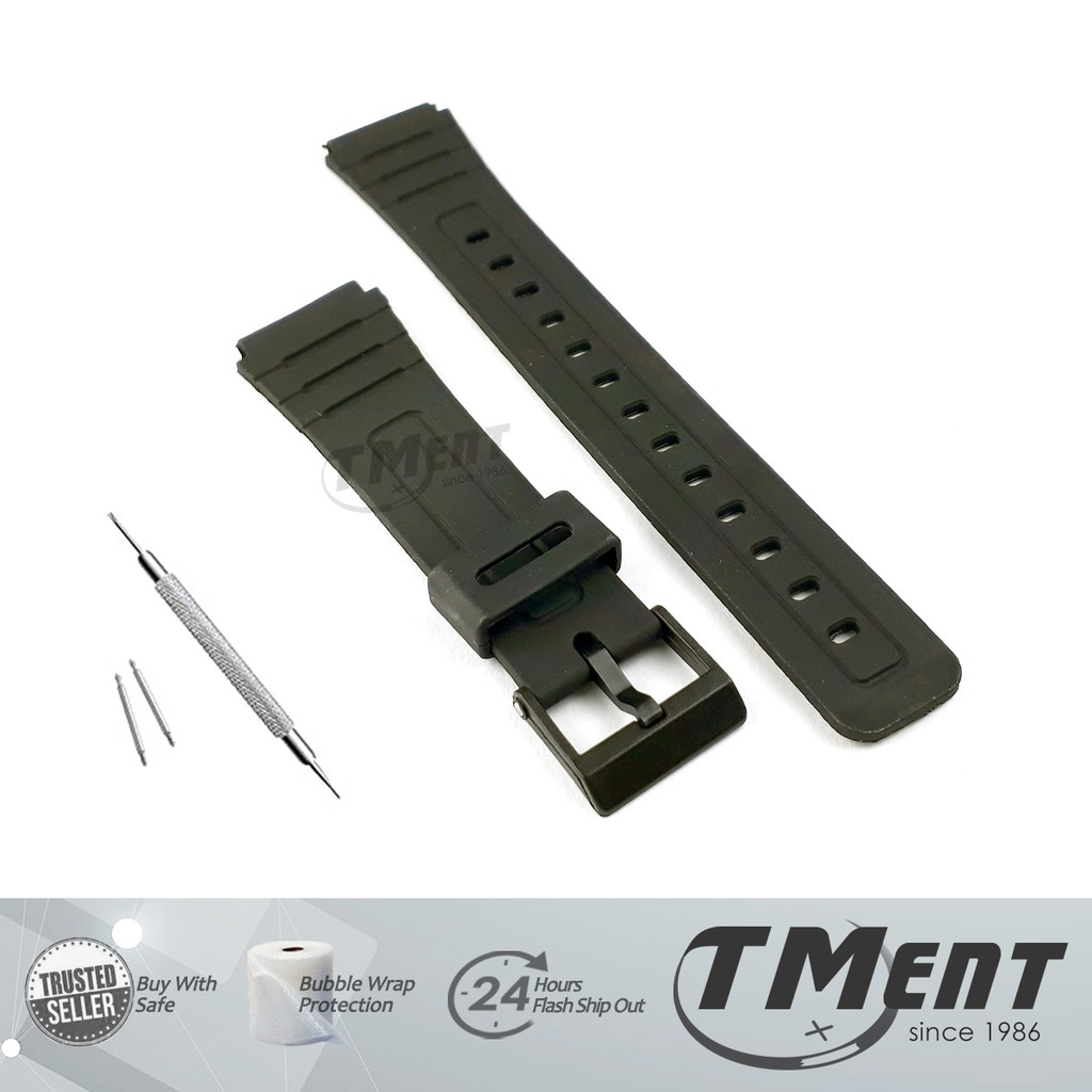 Casio Watch Strap F91W 12mm/14mm/16mm/18mm/20mm/22mm PU Wrist Rubber Band Resin Tali Jam Tangan F 91W F91 G-Shock