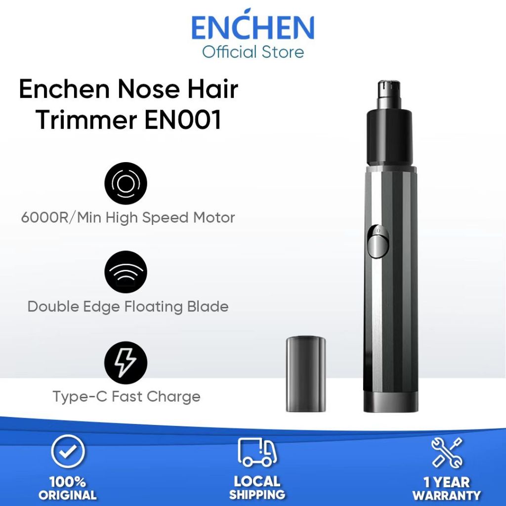 Enchen Electric Nose Hair Trimmer Waterproof Portable Double-Edged Blade Nose Trimmer Rechargeable Home Travel