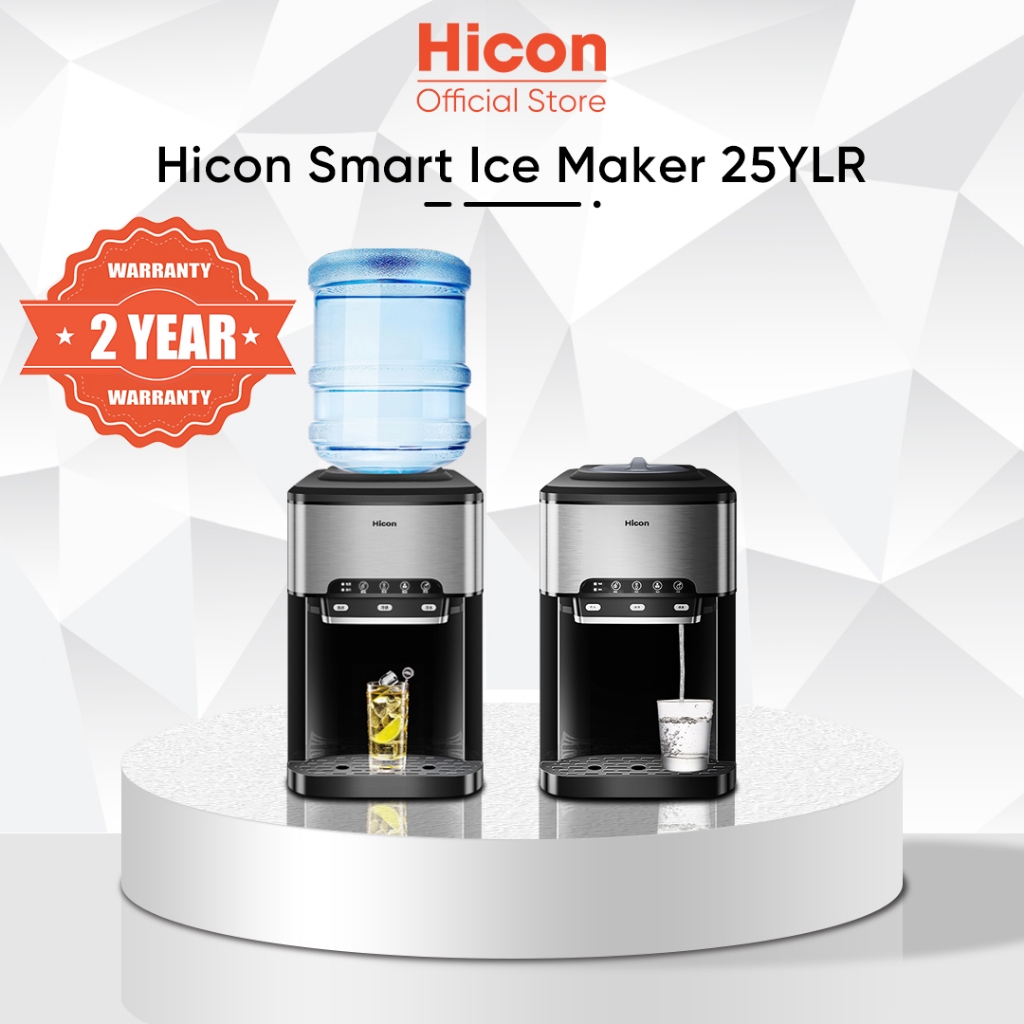 Hicon Ice Maker Machine 3 in 1 Water Dispenser 25YLR Hot / Cold Ice Cube Maker Hot Cold Water Desktop Water Heater