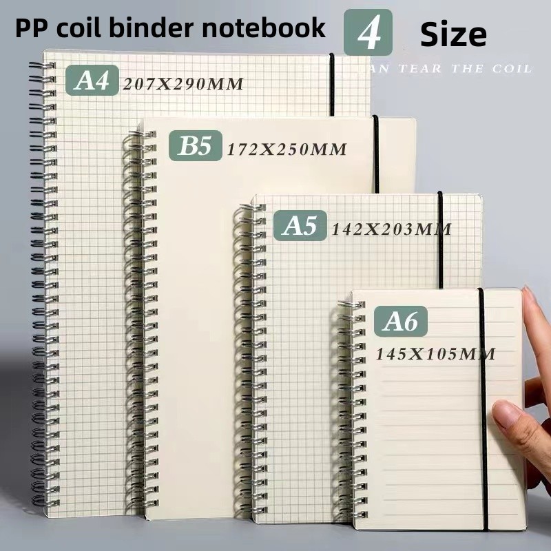B5 A5 A6 160 Pages Blank Grid Line Matte Cover Notebook Spiral Book Journal Diary Student Buku Nota