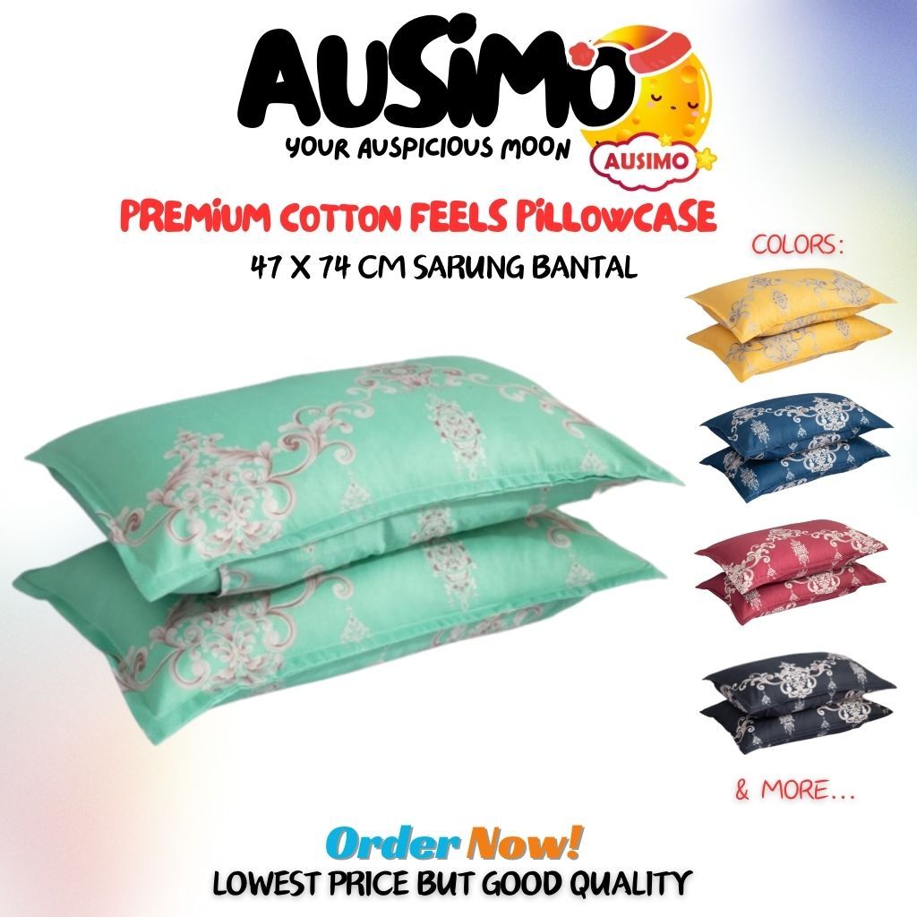 #70 AUSIMO 100% Premium Cotton Pattern Sarung Bantal Tidur Sarung Bantal Kepala Selesa Cadar Bedsheet Pillow Case 47*74c