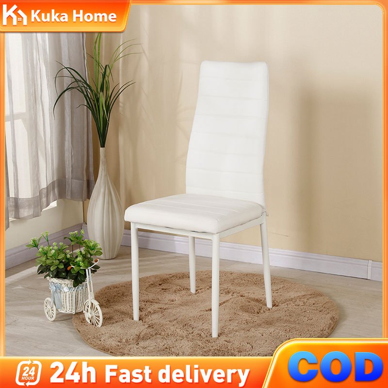 Kerusi Durable Backchair Modern Luxury Dining Chair Cafe Hotel Leisure Kulit Chair High-quality Waterproof Metal Leg 椅子