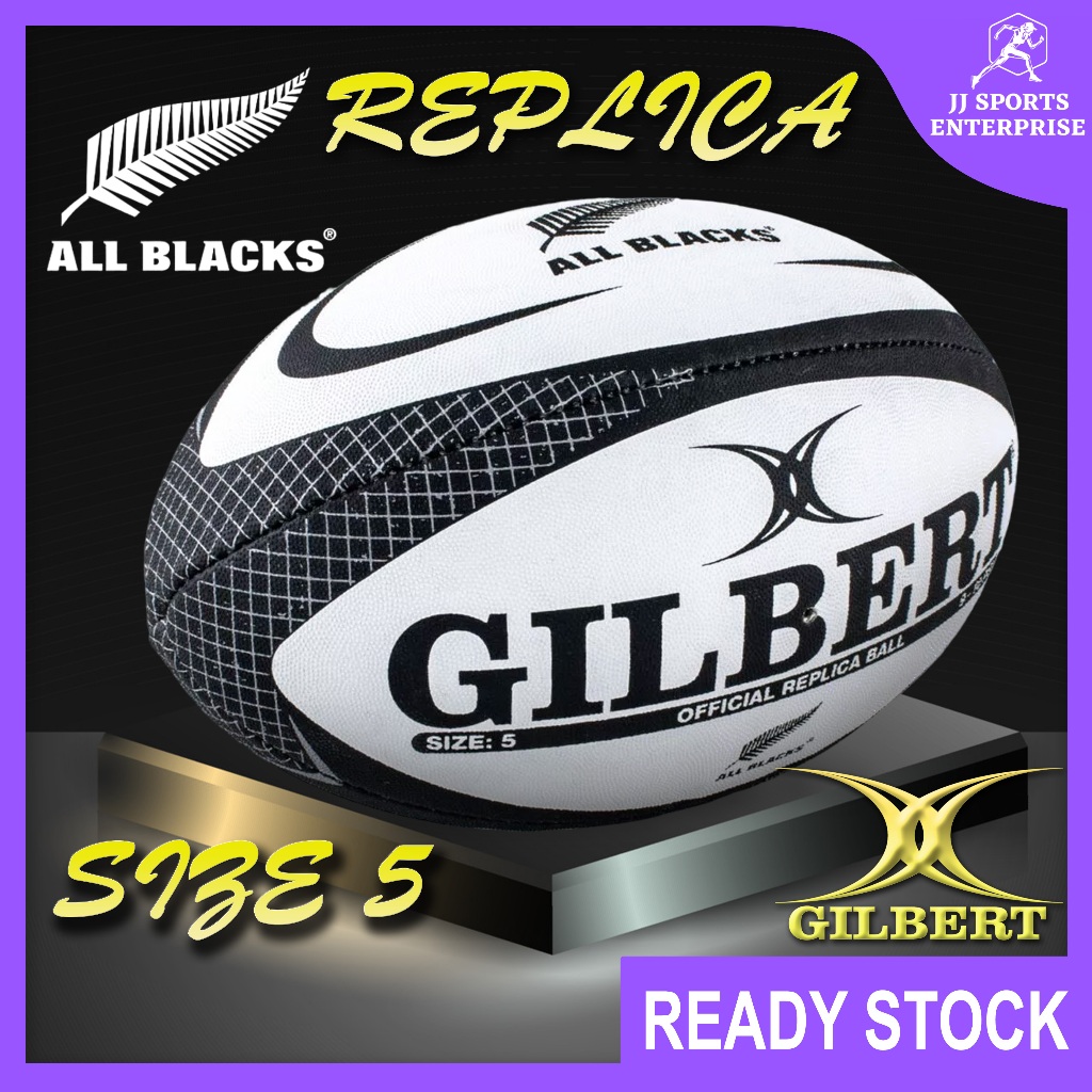 Gilbert All Blacks Official Replica Rugby Ball (Size 5) Bola Ragbi