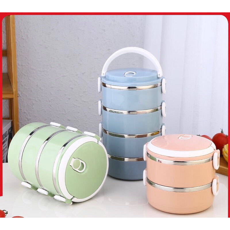 [READY STOCK] Multi 3 Layer Lunch Box Stainless Steel Food Container Lunch Box Bekas Makanan Tahan Panas Food Warmer