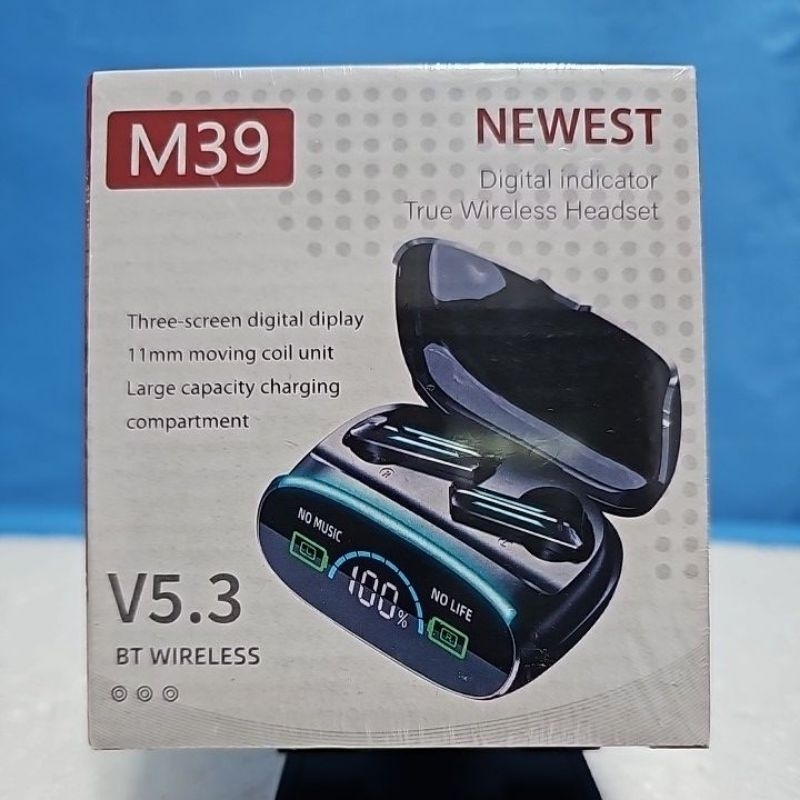 WIRELESS Bluetooth Earbuds Newest M39 M17 V5.3 VERSION Digital indicator Headset