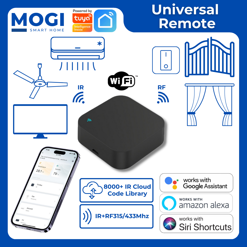 MOGI Wifi Universal IR+RF Infrared Remote Control Tuya Smart Home Smart Life Alexa Google Home Siri