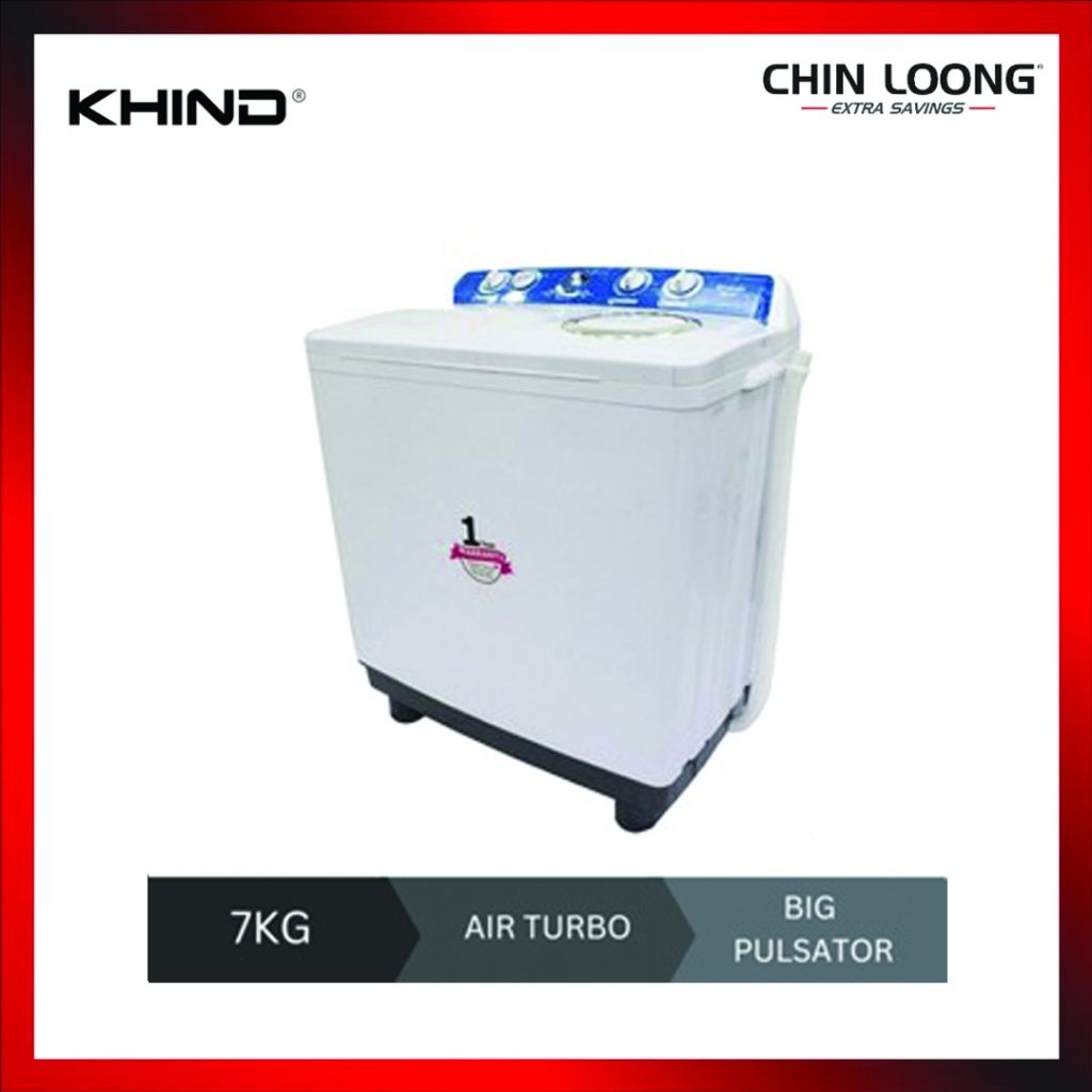 KHIND / WASHING MACHINE / MESIN BASUH / SEMI AUTO / 7KG / WM717