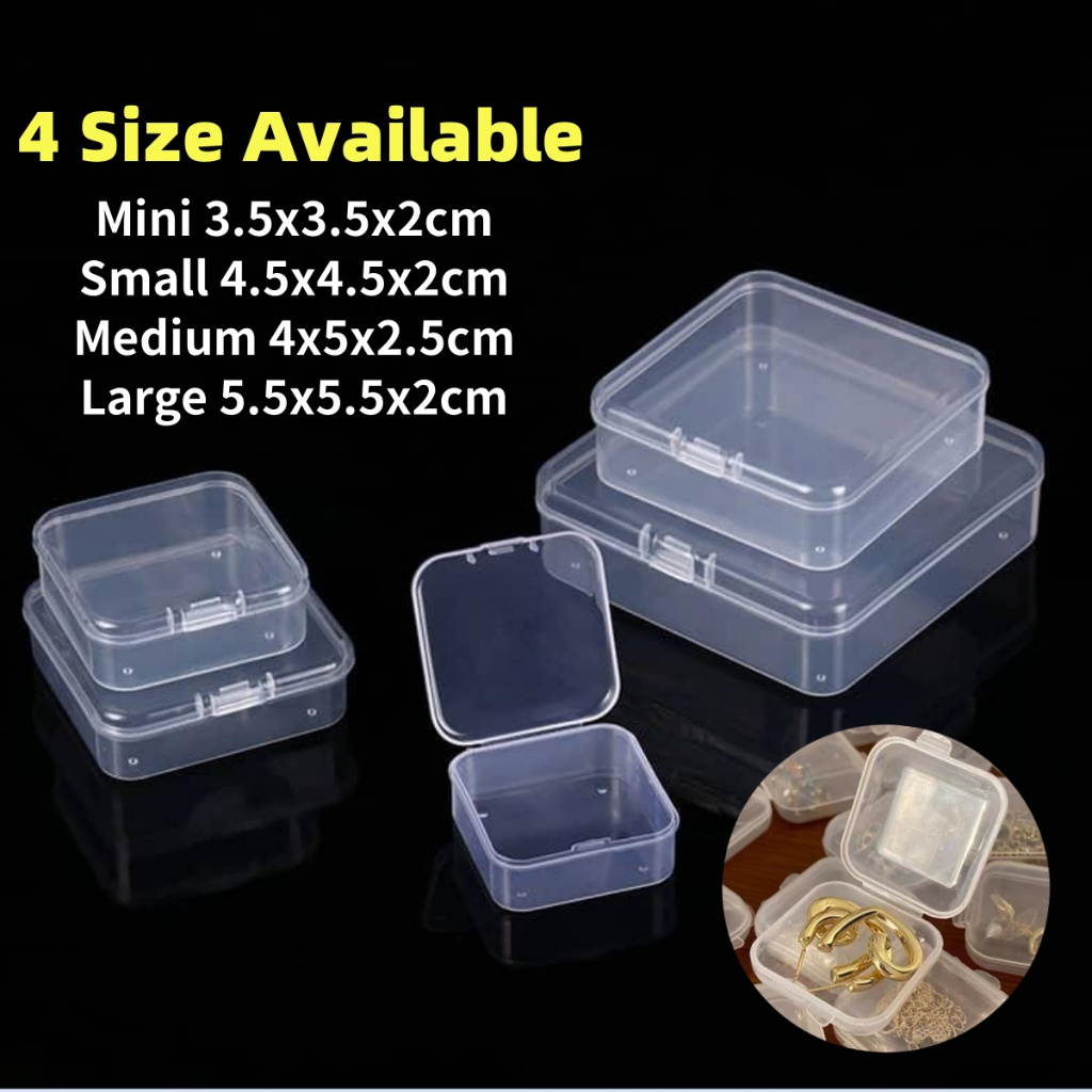 Mini Portable Plastic Storage Transparent Square Pill Jewelry Earplug Earring Travel Finishing Fish Hook Protection Box