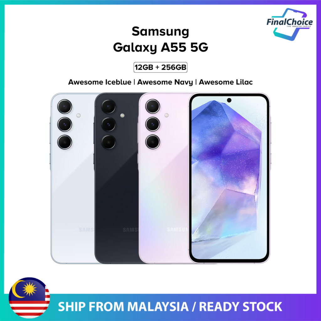 (New) Samsung Galaxy A55 5G (12GB+256GB) Original Samsung Malaysia Warranty