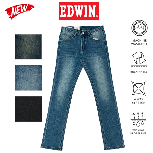 [ EDWIN ] UNISEX JEANS STRETCHABLE SLIM FIT-REGULAR RISE / FASHION JEANS / SELUAR PANJANG JEANS UNISEX 7706 SERIES