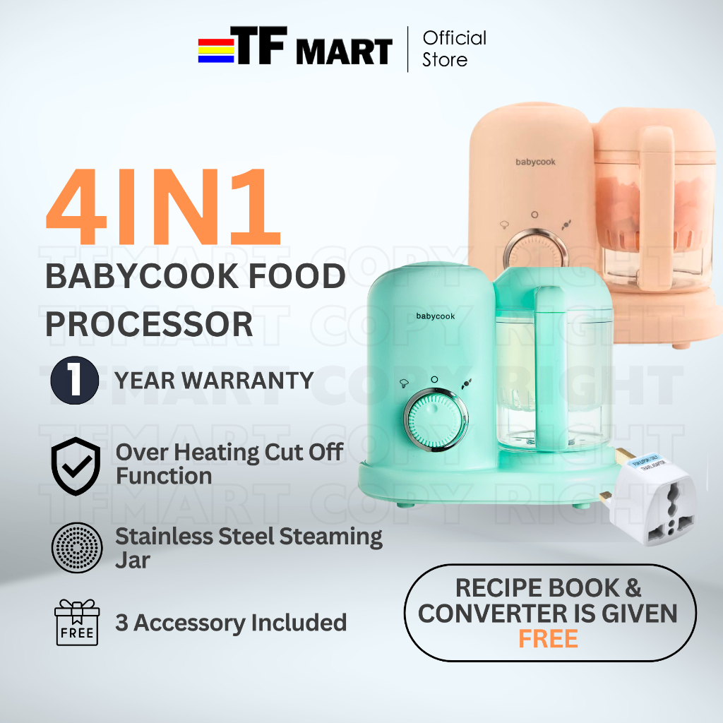 TFMART 4 in 1 Multifunction BabyCook Baby Cook Baby Food Processor Steam Grind Cook Mix Blender