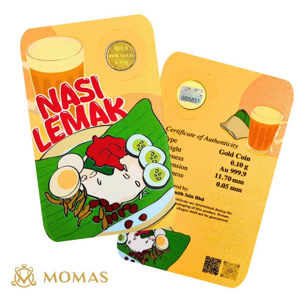 MOMAS 0.10g 999.9 Gold Bar (Emas 999.9) - Food