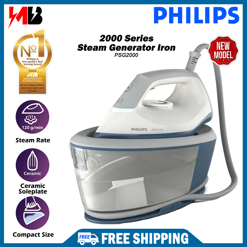 【New】Philips 3000 Series Steam Generator Iron PSG2000 (PSG2000/20)  6.0 Bar  (Replace Model for Model GC6740 PSG3000)