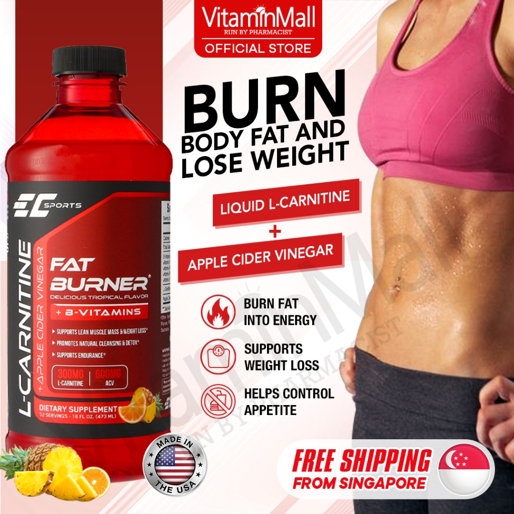 EC Apple Cider Vinegar L Carnitine Fat Burner - Slimming Weight Loss Supplement - Get Slim - 473ml