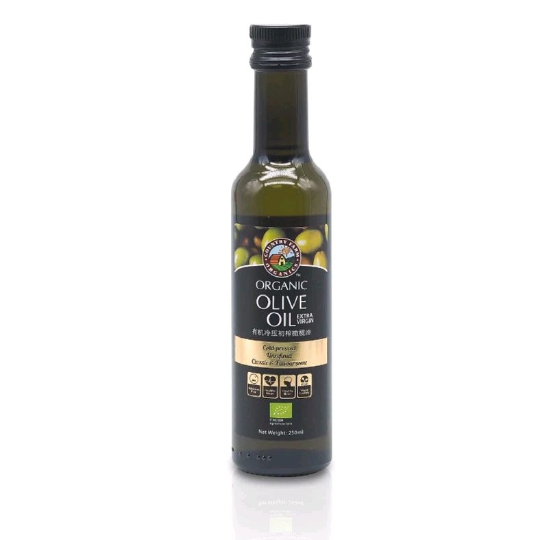 Country Farm Organics - Cold-Pressed Organic Extra Virgin Olive Oil (250ml) Cook Stir fry Salad dressing Bread Drizzling