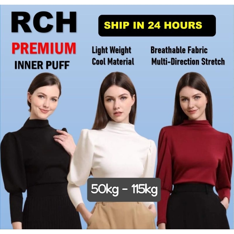 INNER PUFF / BLOUSE (Cotton Long Sleeve Blouse Casual Tops Shirts Plus Size Inner Sejuk Baju)