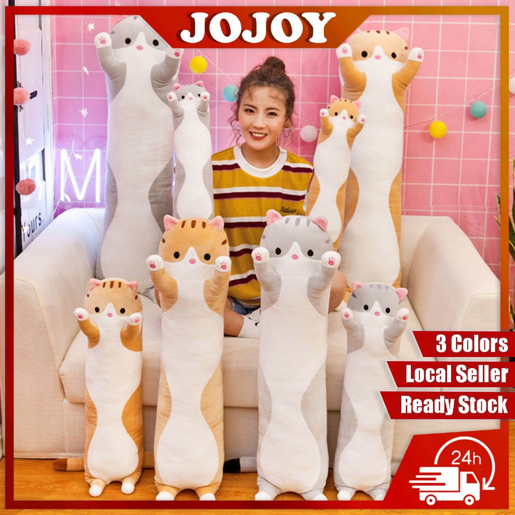 JOJOY Baby Long Cat Lion Rabbit Frog Monkey Plush Toy Soft Stuffed Bolster Bantal Kucing Monyet Kids Sleeping Pillow