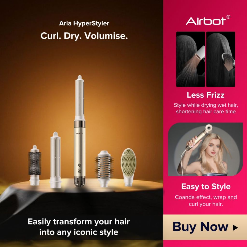 [ READY STOCK ] Airbot Aria HyperStyler, High Speed Hair Dryer & Hair Styler Auto Wrap Curler Volumising Hair Tool Brush