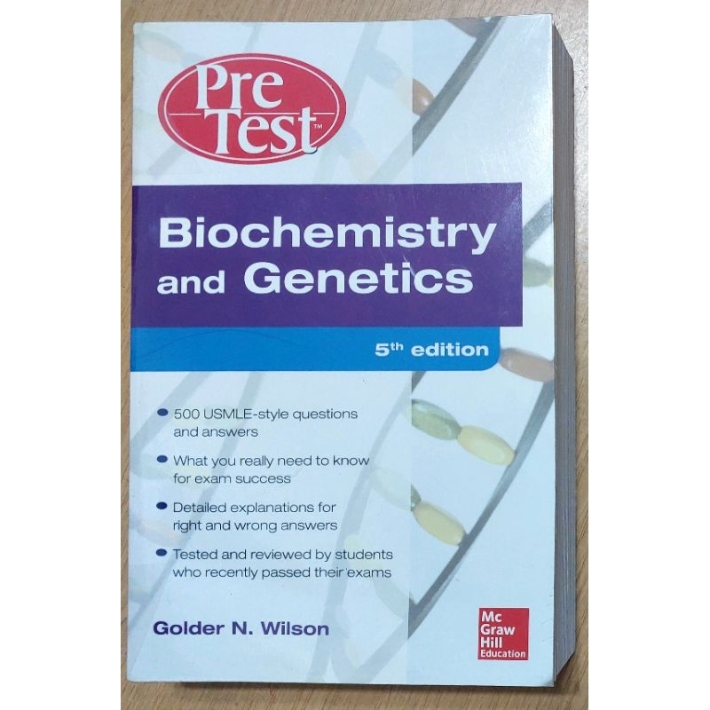 Preloved Review Book - Pre Test Biochemistry And Genetics 5th Fifth Edition By Golder N. Wilson