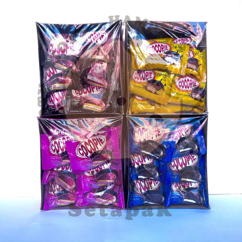 COCOALAND COCOPIE MUM’S BAKE WITH MARSHMALLOW 25G X 24 PCS CHOCOLATE / DARK CHOCOLATE / STRAWBERRY / BANANA COKLAT SNACK