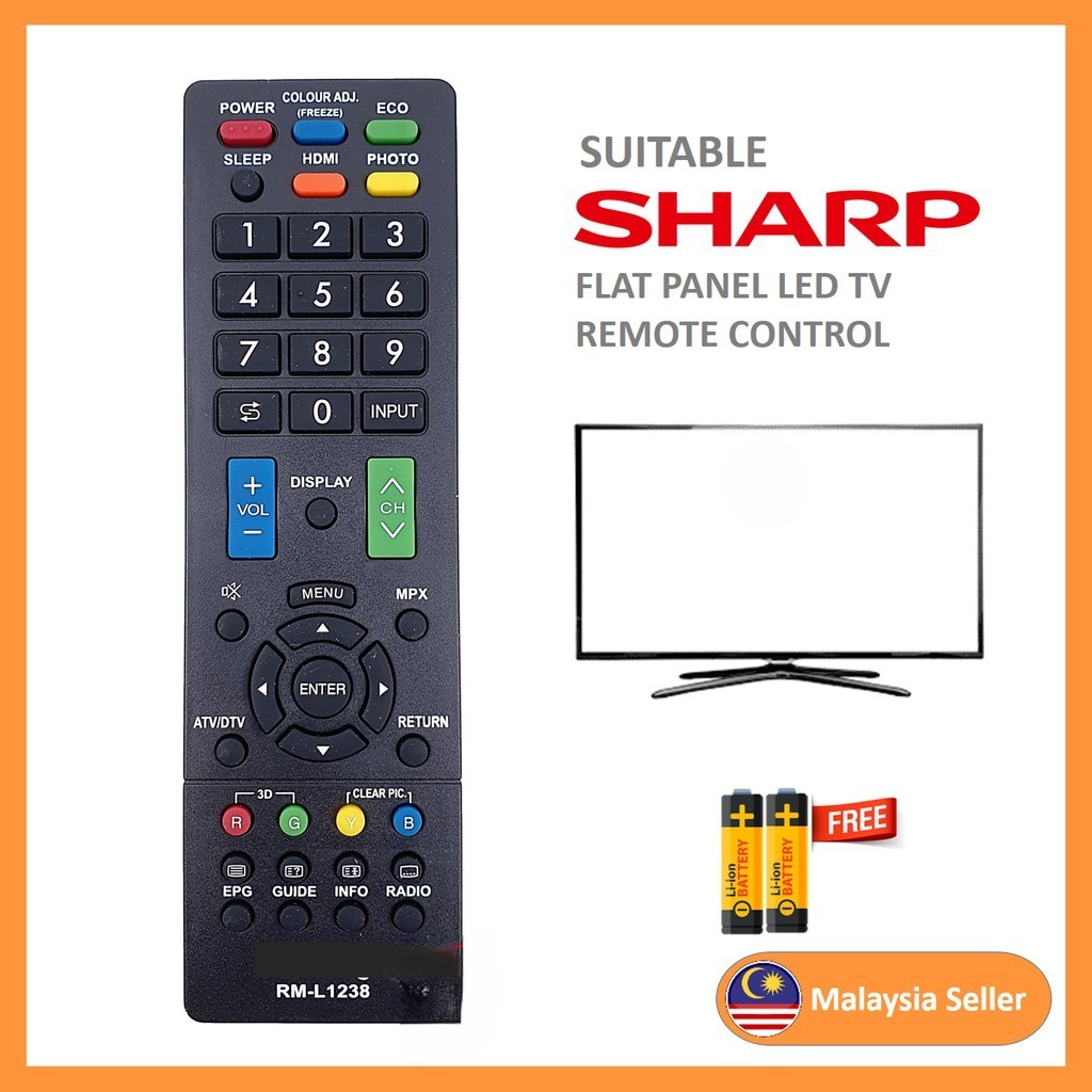 Sharp LCD/LED Smart TV Remote Control RM-L1238