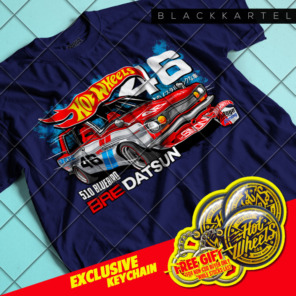 2024 NEW DESIGN! [ BAJU / T SHIRT KERETA HOTWHEELS BRE DATSUN 510 BLUEBIRD ] Cotton / BLCKKRTL