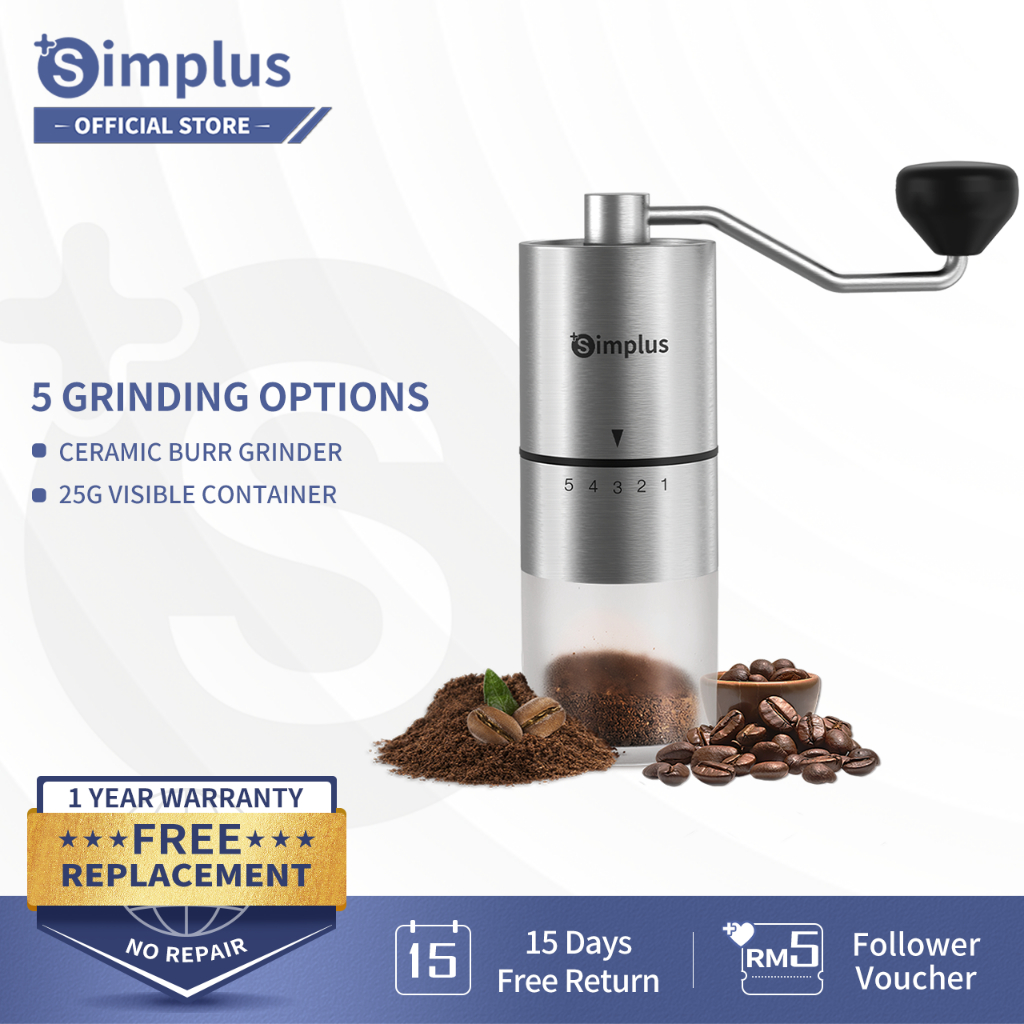 Simplus Manual Coffee Bean Grinder 5 levels External Coarseness Adjustment Ceramic Grind Core Pengisar Kacang Kopi