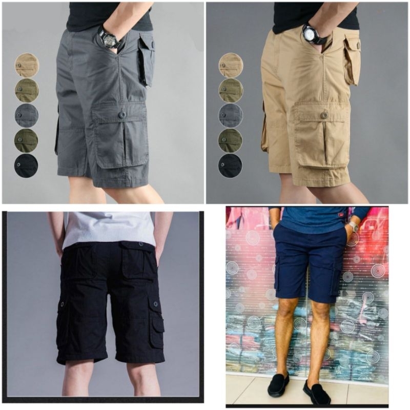 Selur ((6pockt pendek)) ready stock.. unisex..(size 28-30)...pinggang gettah...cutting regular standard..