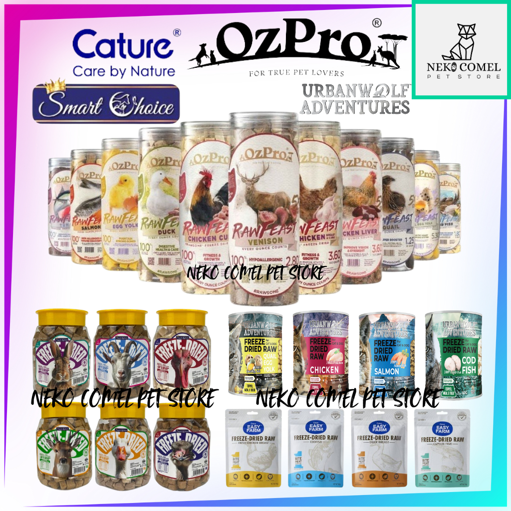 Ozpro Rawfeast Freeze Dried Booster Cats & Dogs/ Cature Easy Farm Freeze-Dried Raw / UrbanWolf Adventures / Smart Choice