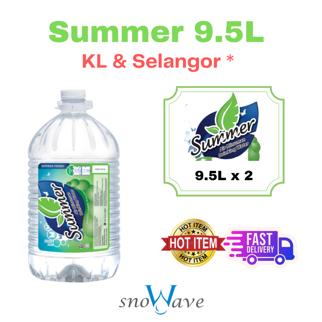 Summer Drinking Water 9.5L (9500ML) 3-4 Ctn (Kotak)