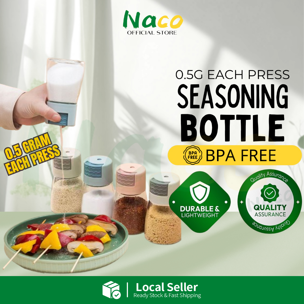 Salt Bottle Salt Dispenser 1 Press 0.5g Seasoning Bottle Spice Sugar Pepper Seasoning Bottle 调料罐