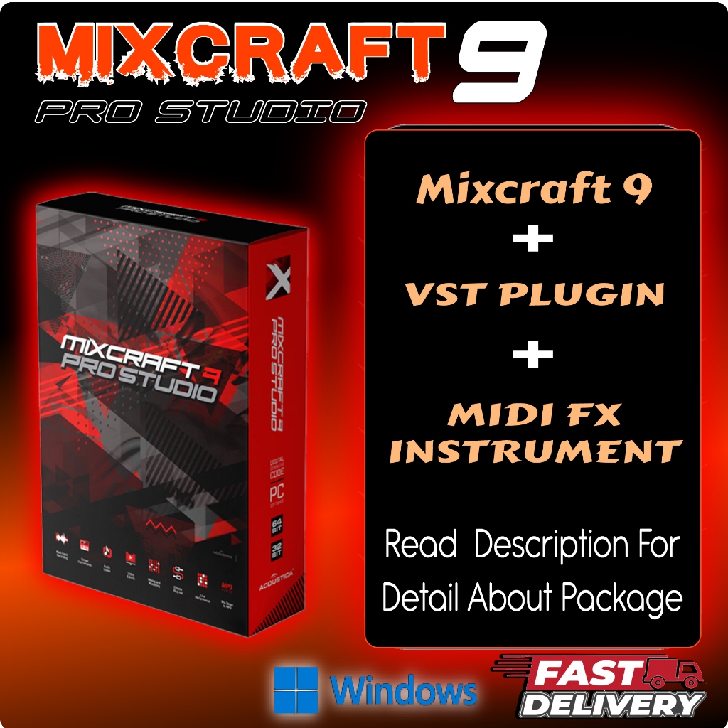 Mixcraft 9 Pro Studio DAW Music Producer Mixing Mastering Software with VST Plugin for Windows 64Bit