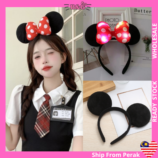 LED Stella Purple Plush Bunny Ear Disney Mickey Princess Headband Hair Band Live Ins 直播发箍环球影城迪士尼奇老鼠公主星黛露兔耳朵