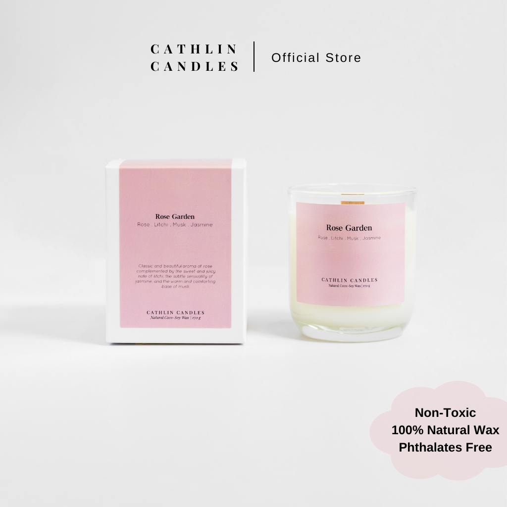 Cathlin Candles Rose Garden Scented Candle | Premium Natural Coco-Soy Wax