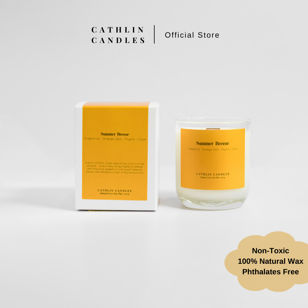 Cathlin Candles Summer Breeze Scented Candle | Premium Natural Coco-Soy Wax