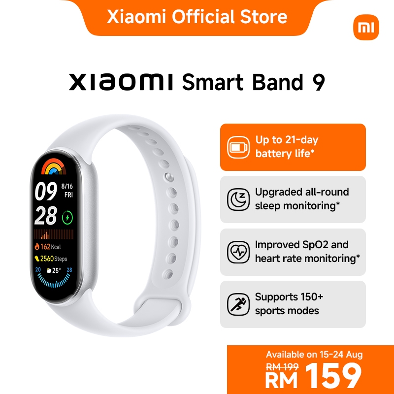 [New]Xiaomi Smart Band 9 1.62'' AMOLED display/Colorful metallic frame