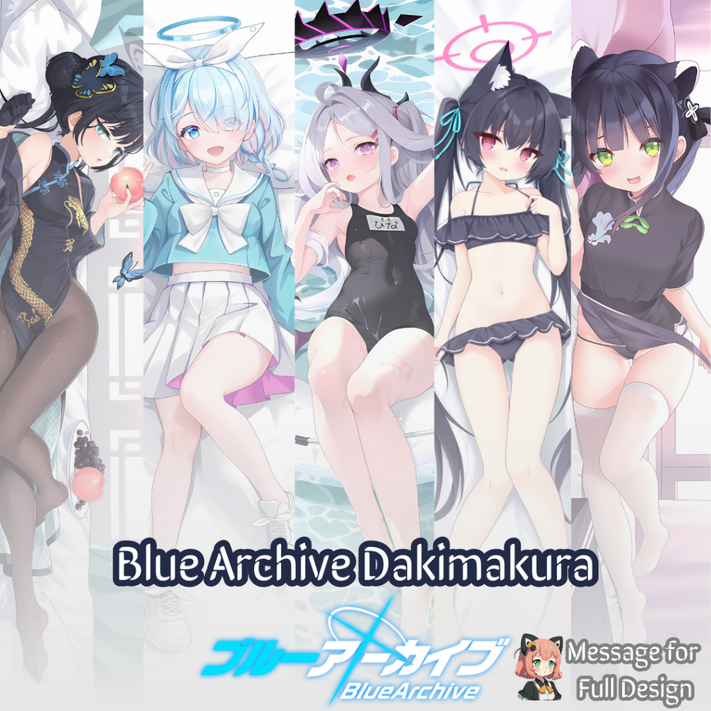 Blue Archive Dakimakura Pillow Sorasaki Hina Kisaki Arona Kuromi Serika Sunohara Shun 蔚蓝档案抱枕 空崎日奈 妃咲 阿罗娜 黑见茜香 春原瞬