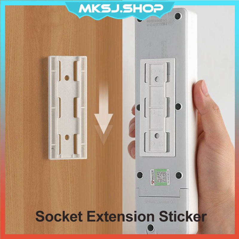 Socket Extension Sticker Power Strip Holder Panel Plug-In Cable Hook Storage Organizer Wall Mounted Wiring Board Fixer
