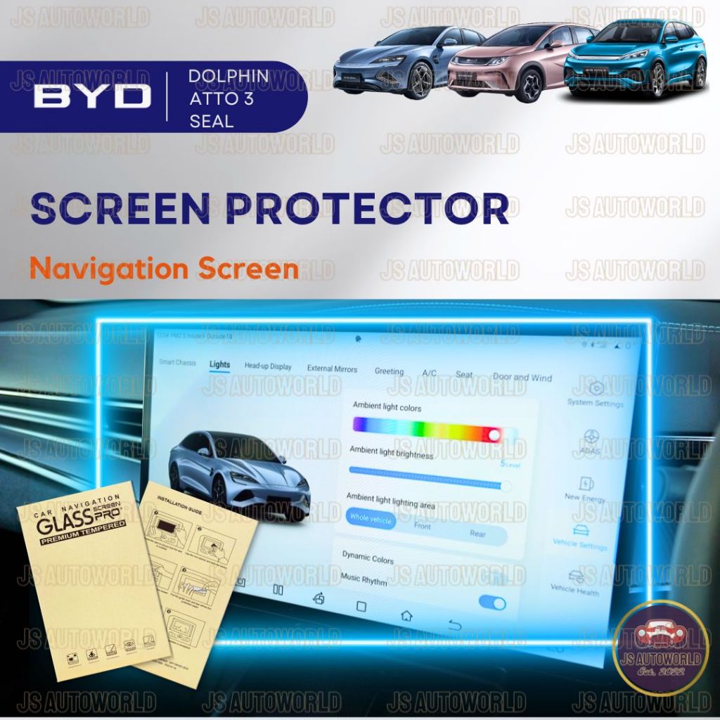 BYD Atto 3 Dolphin Seal Screen Protector Navigation Tempered Glass Infotainment Screen Accessories