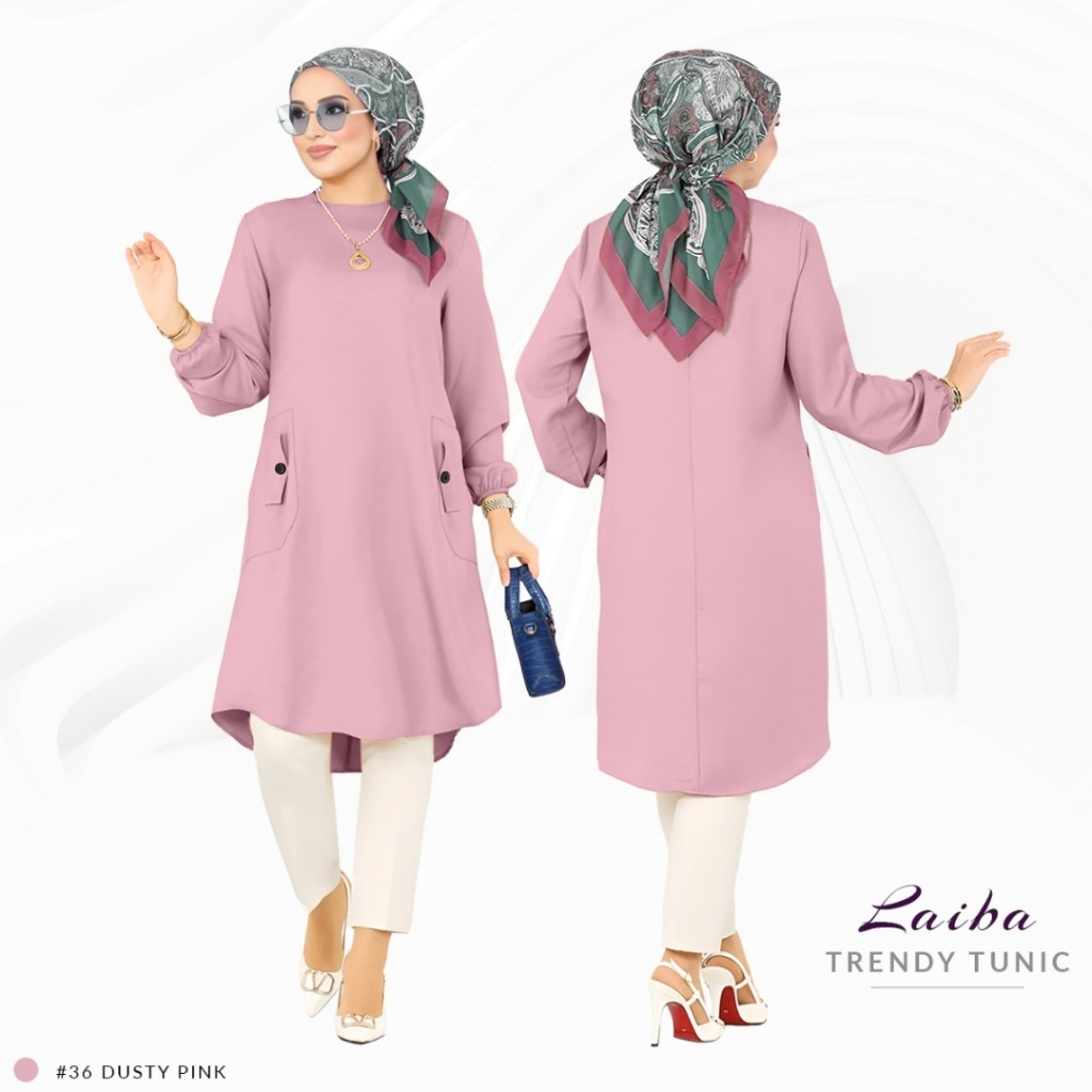 Wanita Tunik Baju Women Casual Trendy Laiba Tunic The Perfect Modern and Stylish Tunic for Muslimah by Modest Glam