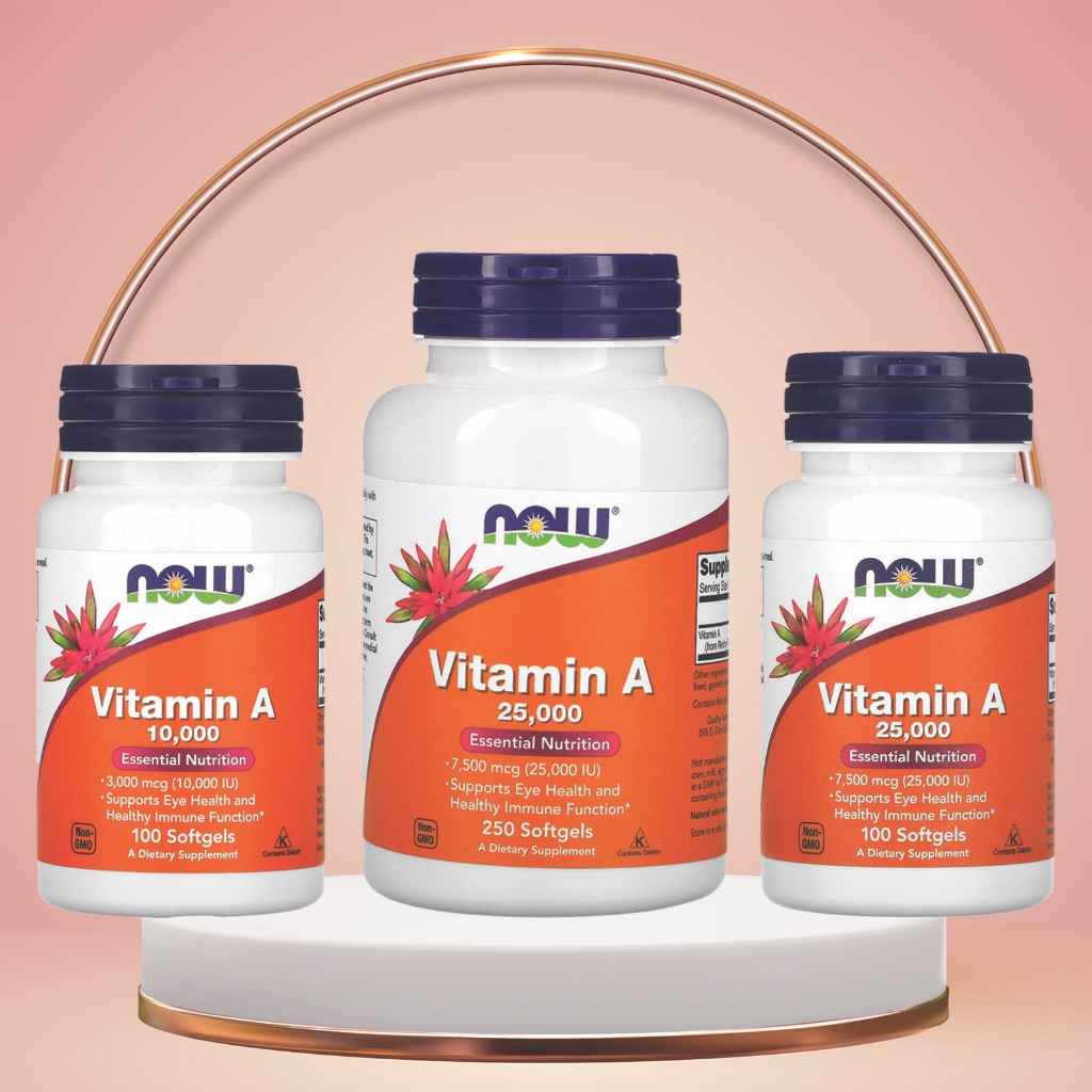 ✅✅READY STOCK✅ Now Foods Vitamin A, 10,000 / 25000 IU, 100 /  250 Softgels (Fish liver oil)
