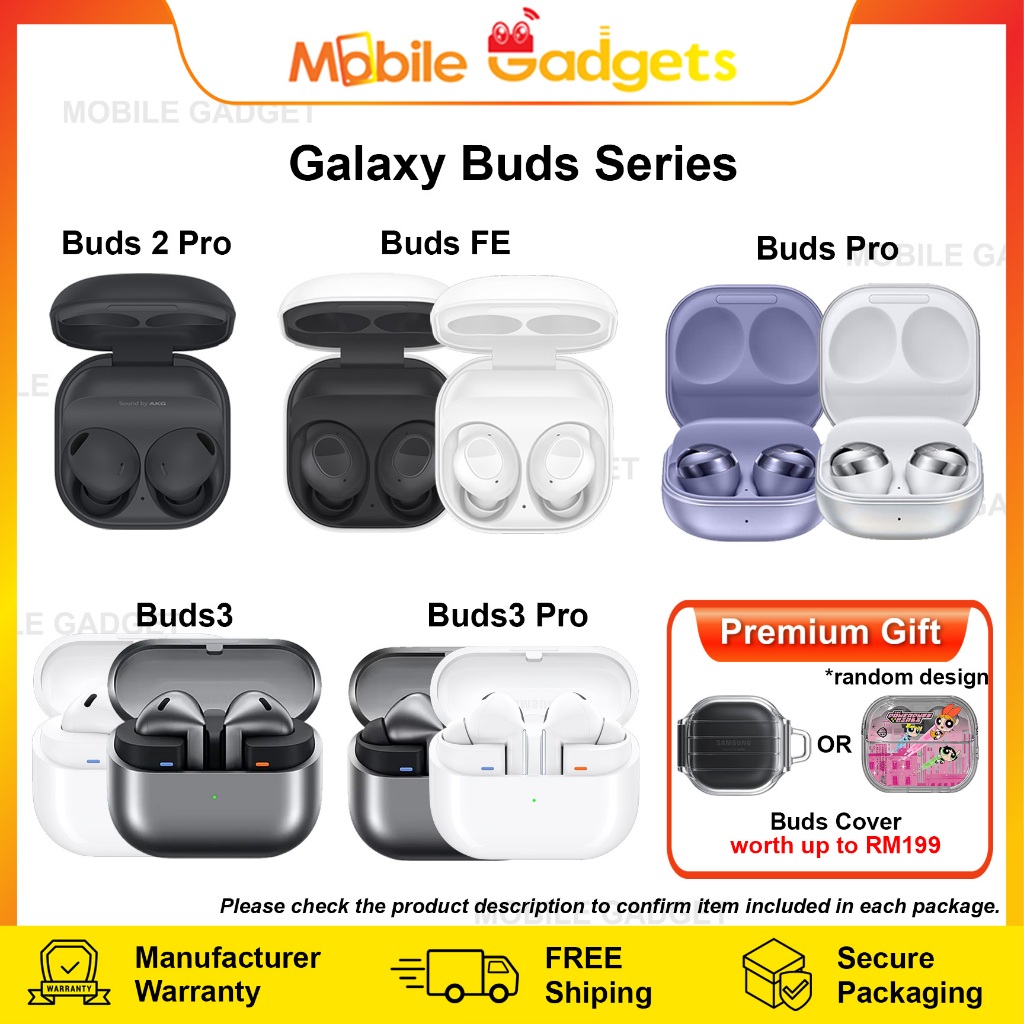 Samsung Galaxy Buds 2 Pro / Buds Pro / Buds FE / Buds 3 / Buds 3 Pro | Original Malaysia New Set