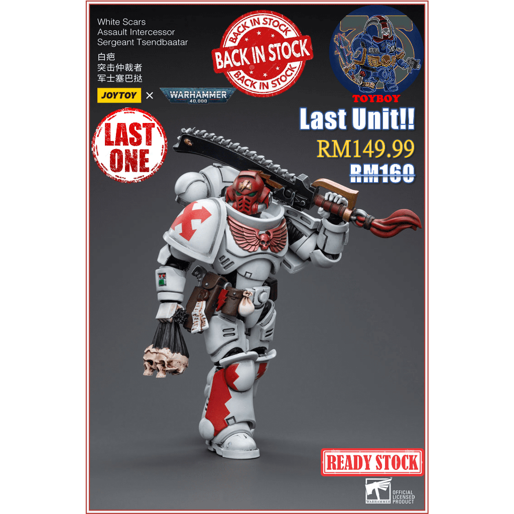 Joytoy Warhammer 40k Space Marines White Scars Assault lntercessor Sergeant Tsendbaater