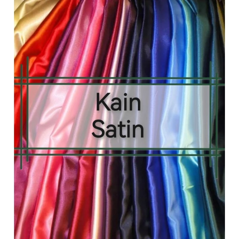 Kain Satin 100% Polyester Dyed Satin Royal Fabric Buatan Malaysia, Kain Kotak Hidden Hantaran, Deco, Kraftangan/Charmuse