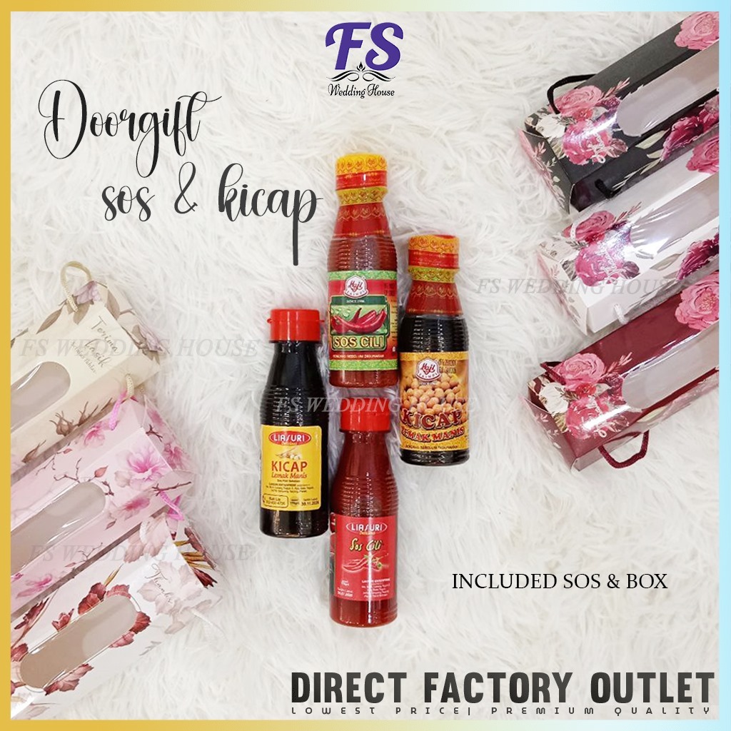 1 SET - Doorgift kicap/Kicap/Doorgift Kahwin Murah/Kotak+Sos/Doorgift Botol Kicap/Sos Cili/TW5843-BOX+SOS/HADIAH KENDURI