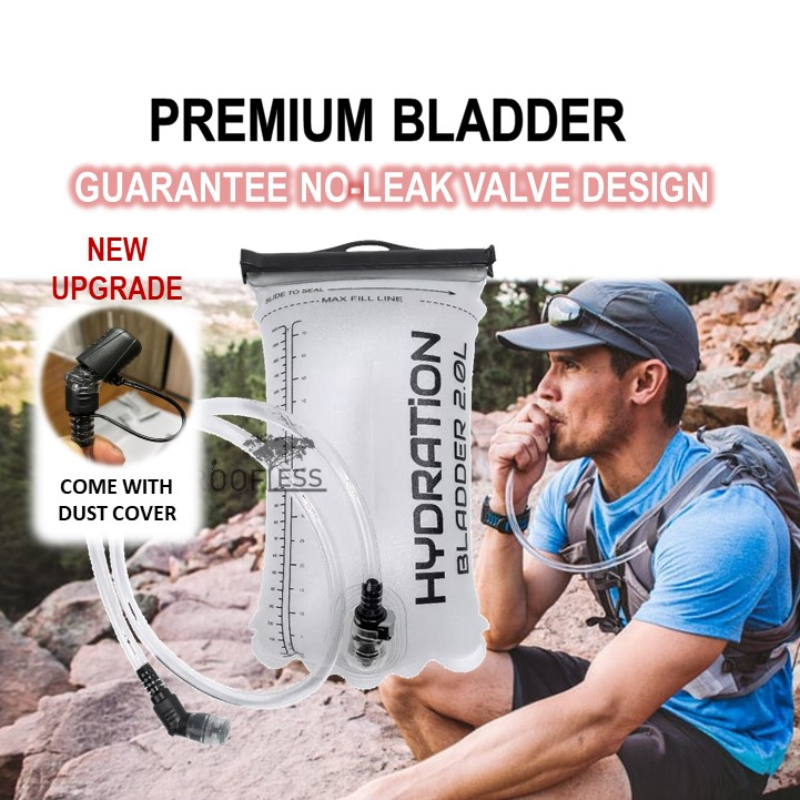 ROOFLESS Water Bladder 2L 3L BPA Free PEVA Hydration Bladder Water Reservoir Hydration Pack Bladder Hiking Running Cycle