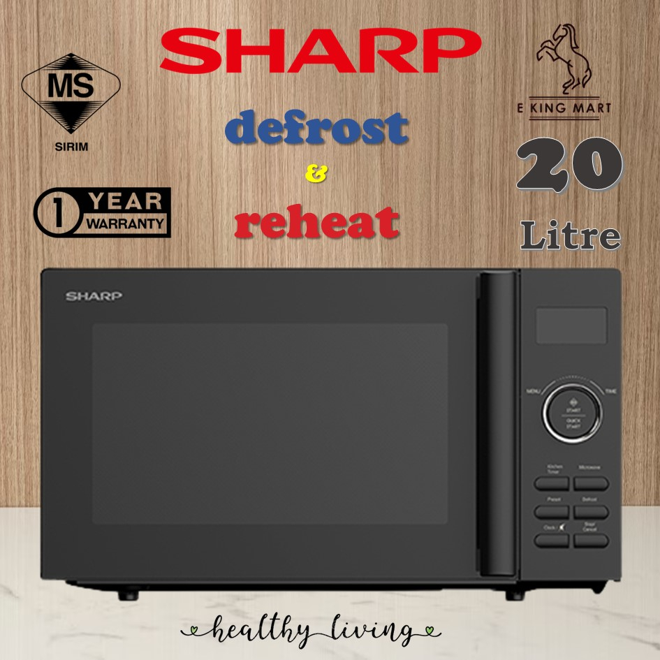 Sharp 20L Steam Reheat Defrost Cook R2021GK Digital Control Panel 9 Auto Cook Menu